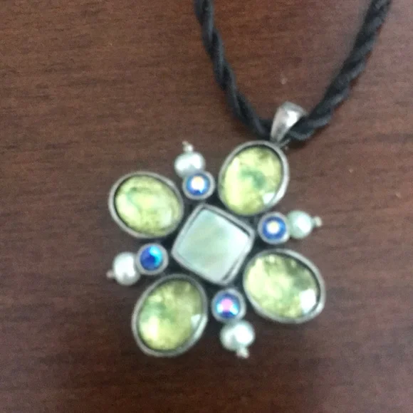 Lia Sophia pendant on black fabric cord - Picture 11 of 12